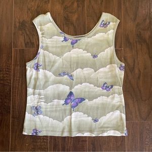 Vintage dreamy fairy butterfly cloud tank top